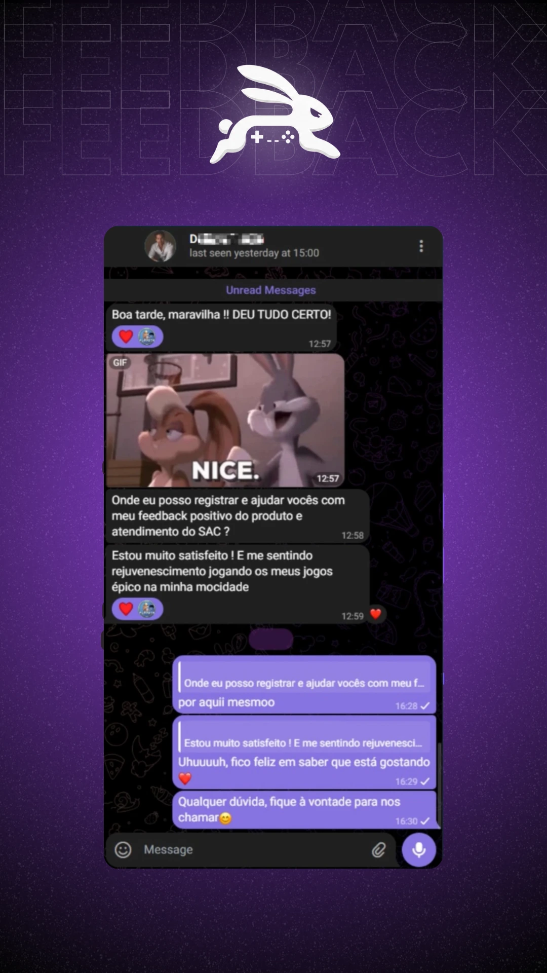 Feedback de cliente Retrofy — depoimento 3