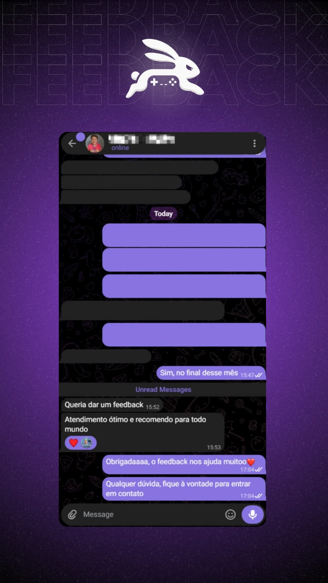 Feedback de cliente Retrofy — depoimento 4